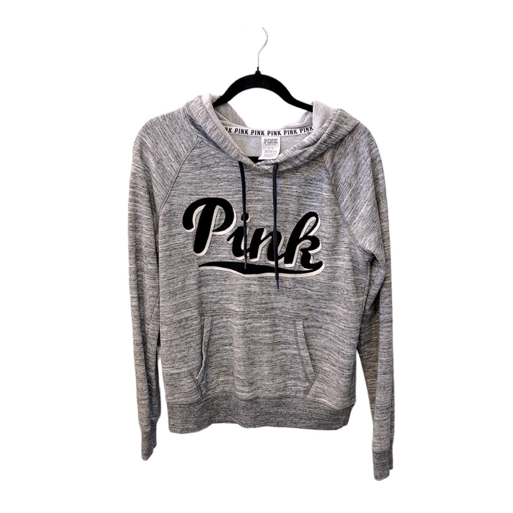 PINK VICTORIA’S SECRET Gray Heathered Hoodie Size Small